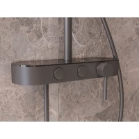 Душевая система Vincea VSFS-402GM, верхний душ 25.5 см, вороненая сталь