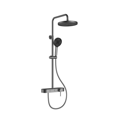 Душевая система Vincea VSFS-402GM, верхний душ 25.5 см, вороненая сталь