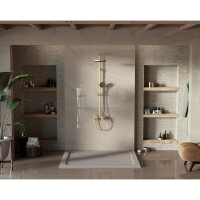 Душевая система Vincea VSFS-413BG, верхний душ 25 см, золото брашированное