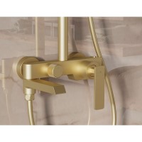 Душевая система Vincea VSFS-413BG, верхний душ 25 см, золото брашированное