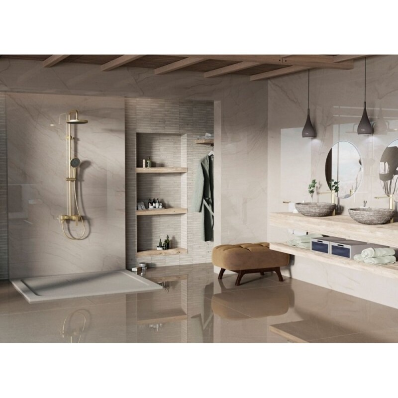 Душевая система Vincea VSFS-413BG, верхний душ 25 см, золото брашированное