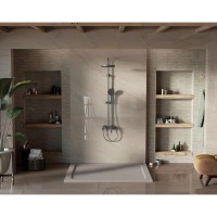 Душевая система Vincea VSFS-413GM, верхний душ 25 см, вороненая сталь