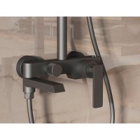 Душевая система Vincea VSFS-413GM, верхний душ 25 см, вороненая сталь