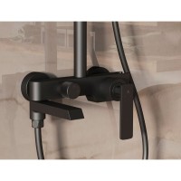 Душевая система Vincea VSFS-413MB, верхний душ 25 см, черная матовая