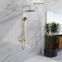 Душевая система Vincea Arco VSFS-4AR1BG, с каскадным изливом, цвет брашированное золото
