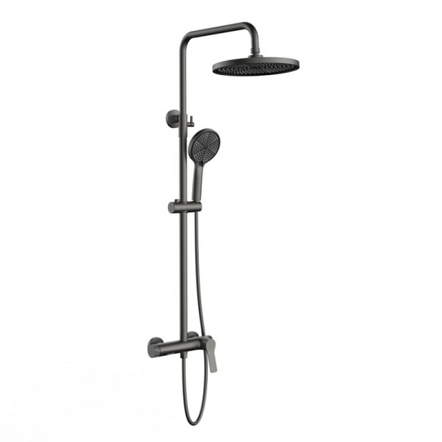 Душевая система Vincea Arco VSFS-4AR1GM, с каскадным изливом, воронёная сталь, gunmetal