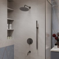 Душевая система Vincea Villa VSFW-1VL3GM, встраиваемая, вороненая сталь
