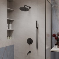 Душевая система Vincea Villa VSFW-1VL3MB, встраиваемая, черный матовый