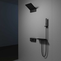 Душевая система Vincea Futura VSFW-2F11TMB, термостатическая, цвет черный матовый