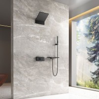 Душевая система Vincea Futura VSFW-2F11TMB, термостатическая, цвет черный матовый