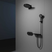 Душевая система Vincea Futura VSFW-2F12TMB, термостатическая, на 3 потребителя, цвет черный