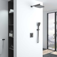 Душевая система Vincea VSFW-321MT1GM, термостатическая, воронёная сталь, gunmetal