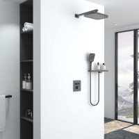 Душевая система Vincea VSFW-321MT1RGM, термостатическая, воронёная сталь, gunmetal