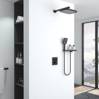 Душевая система Vincea VSFW-321MT1RMB, термостатическая, цвет черный матовый
