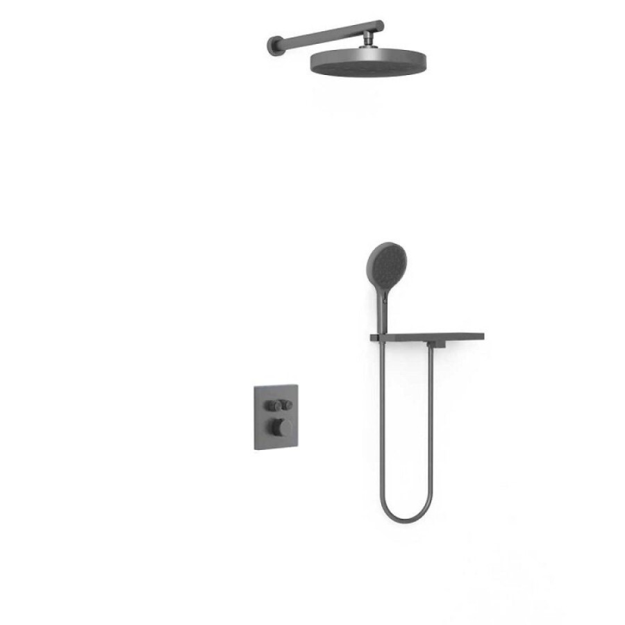 Душевая система Vincea Inspire VSFW-3I21MT2RGM, термостатическая, воронёная сталь, gunmetal