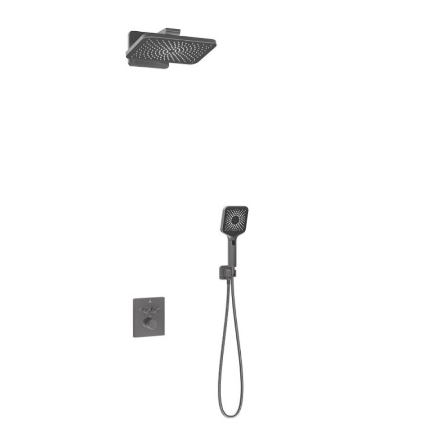 Душевая система Vincea Inspire VSFW-3I21MT4GM, термостатическая, воронёная сталь, gunmetal