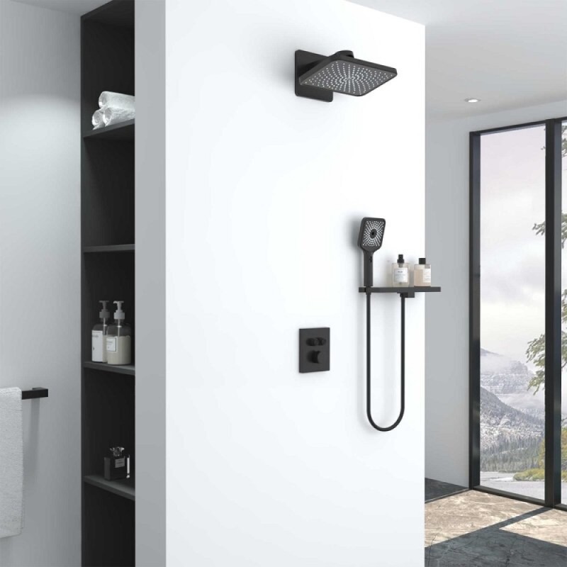 Душевая система Vincea Inspire VSFW-3I21MT4RMB, термостатическая, цвет черный матовый