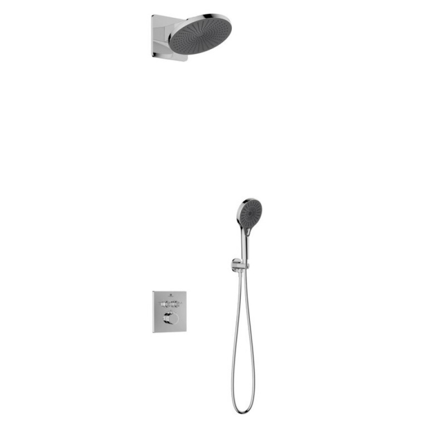 Душевая система Vincea Inspire VSFW-3I21MT5CH, термостатическая, на 2 потребителя, цвет хром/черный