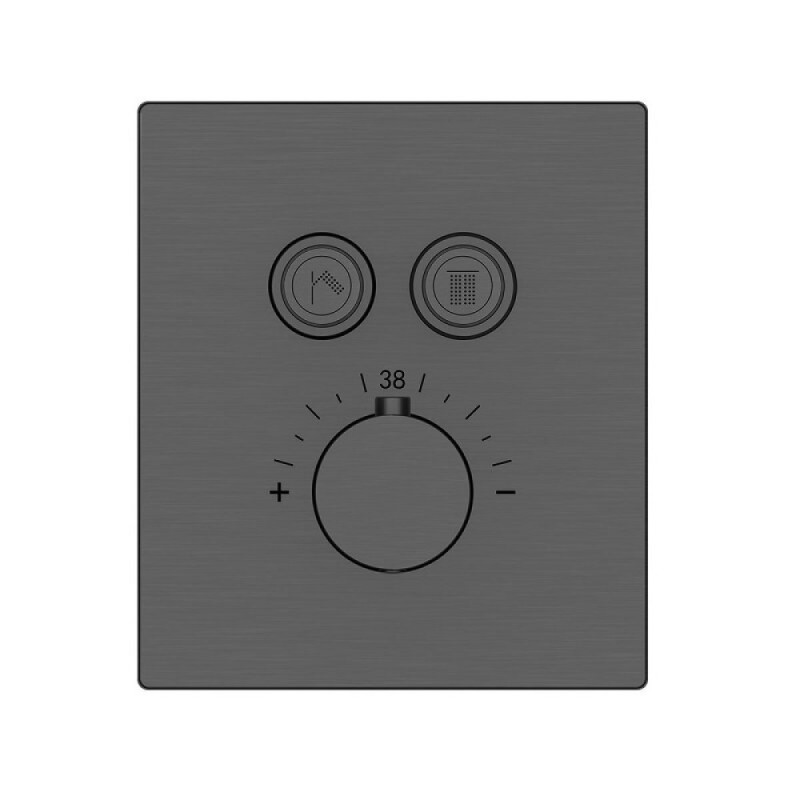 Душевая система Vincea Inspire VSFW-3I21T2GM, термостатическая, 2 потребителя, воронёная сталь, gunmetal