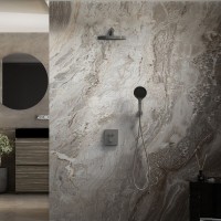 Душевая система Vincea Inspire VSFW-3I21T2GM, термостатическая, 2 потребителя, воронёная сталь, gunmetal