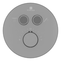 Душевая система Vincea Inspire VSFW-3I22MT2GM, термостатическая, на 2 потребителя, воронёная сталь, gunmetal