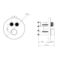 Душевая система Vincea Inspire VSFW-3I22MT2MB, термостатическая, на 2 потребителя, цвет черный матовый