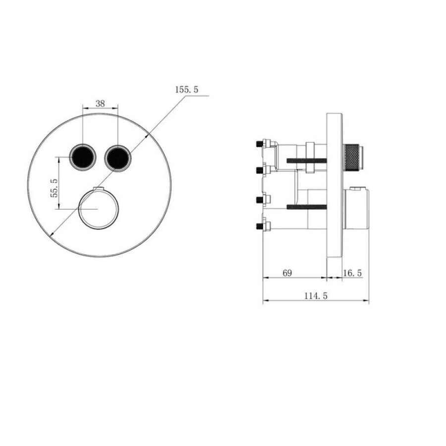 Душевая система Vincea Inspire VSFW-3I22MT5GM, термостатическая, на 2 потребителя, воронёная сталь, gunmetal