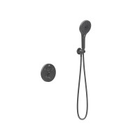 Душевая система Vincea Inspire VSFW-3I22MT5GM, термостатическая, на 2 потребителя, воронёная сталь, gunmetal