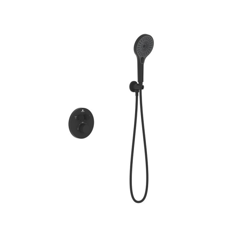 Душевая система Vincea Inspire VSFW-3I22MT5MB, термостатическая, на 2 потребителя, цвет черный матовый