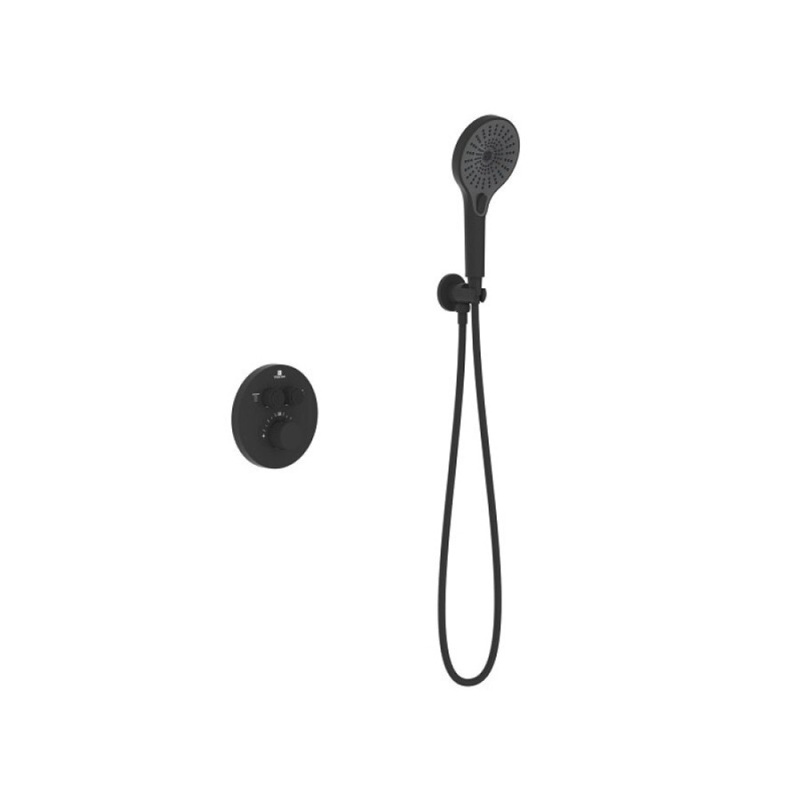 Душевая система Vincea Inspire VSFW-3I22MT5MB, термостатическая, на 2 потребителя, цвет черный матовый