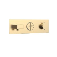 Душевая система Vincea VSFW-422T1BG, термостатическая, 2 потребителя, цвет брашированное золото