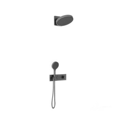 Душевая система Vincea VSFW-422TI3GM, термостатическая, воронёная сталь, gunmetal