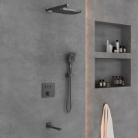 Душевая система Vincea, с изливом, воронёная сталь, gunmetal, VSFW-4311GM