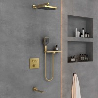 Душевая система Vincea VSFW-4311RBG, с изливом, 3 режима, цвет брашированное золото