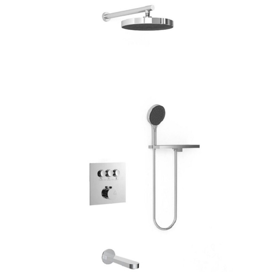 Душевая система Vincea Inspire VSFW-431I2RCH, термостатическая, с полкой, хром