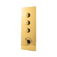 Душевая система Vincea VSFW-431T1RBG, термостатическая, 3 потребителя, с изливом, цвет брашированное золото