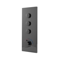 Душевая система Vincea Inspire VSFW-433TI1GM, термостатическая, на 3 потребителя, воронёная сталь, gunmetal