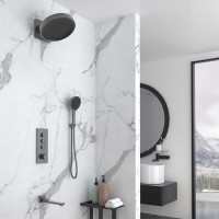 Душевая система Vincea Inspire VSFW-433TI3GM, термостатическая, воронёная сталь, gunmetal