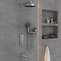 Душевая система Vincea Inspire VSFW-433TI5RCH, термостатическая, с полкой, хром