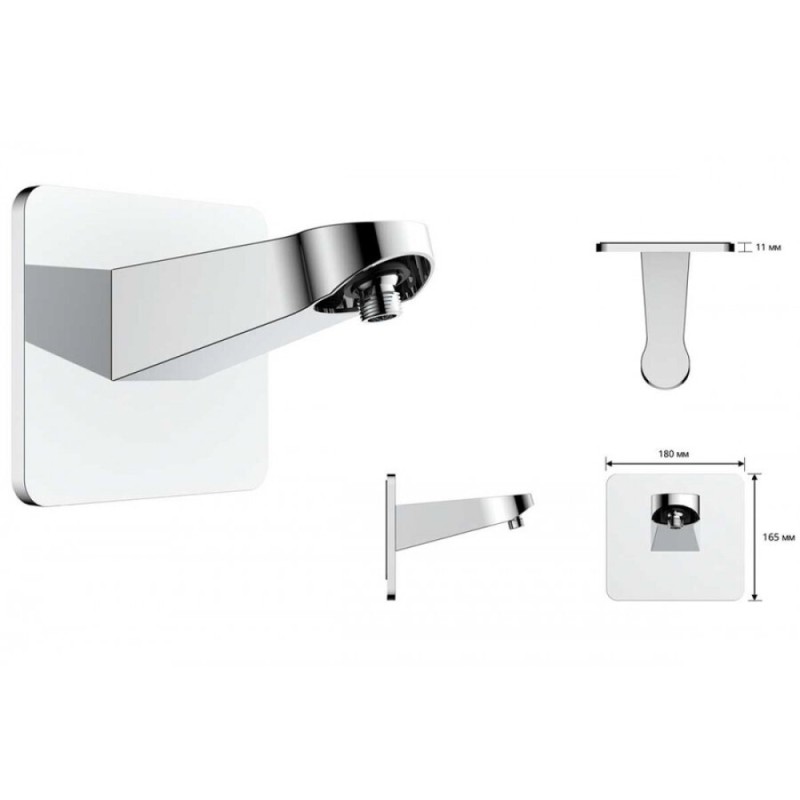 Верхний душ Vincea Inspire VSHD-3I4CGM, 32 х 29.8 см, 1 режим струи, воронёная сталь, gunmetal