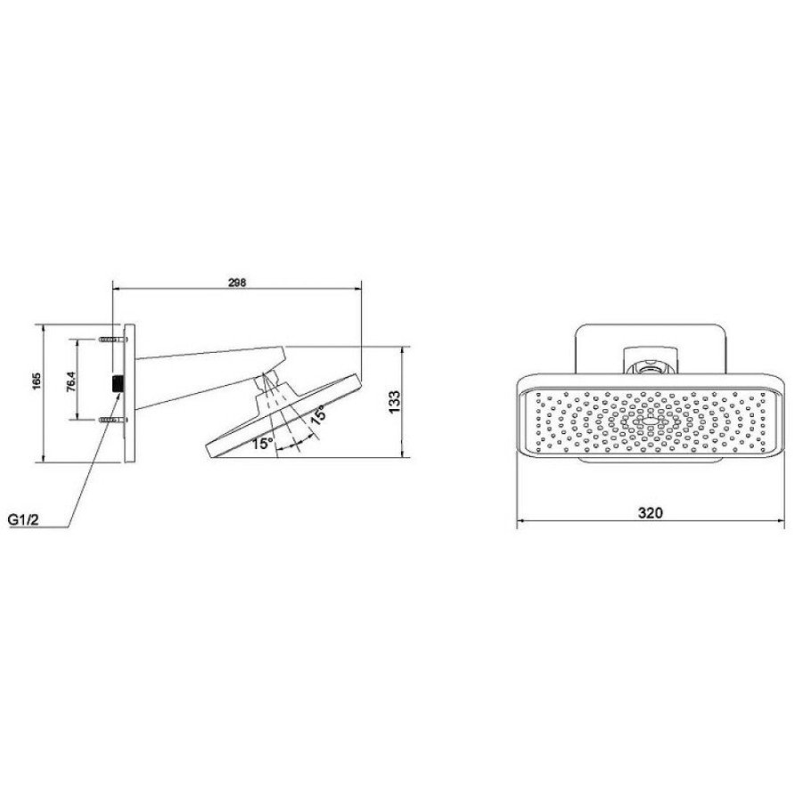 Верхний душ Vincea Inspire VSHD-3I4CMB, 32 х 29.8 см, черный матовый