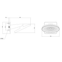 Верхний душ Vincea Inspire VSHD-3I5CMB, 25 см, 1 режим струи, цвет черный матовый