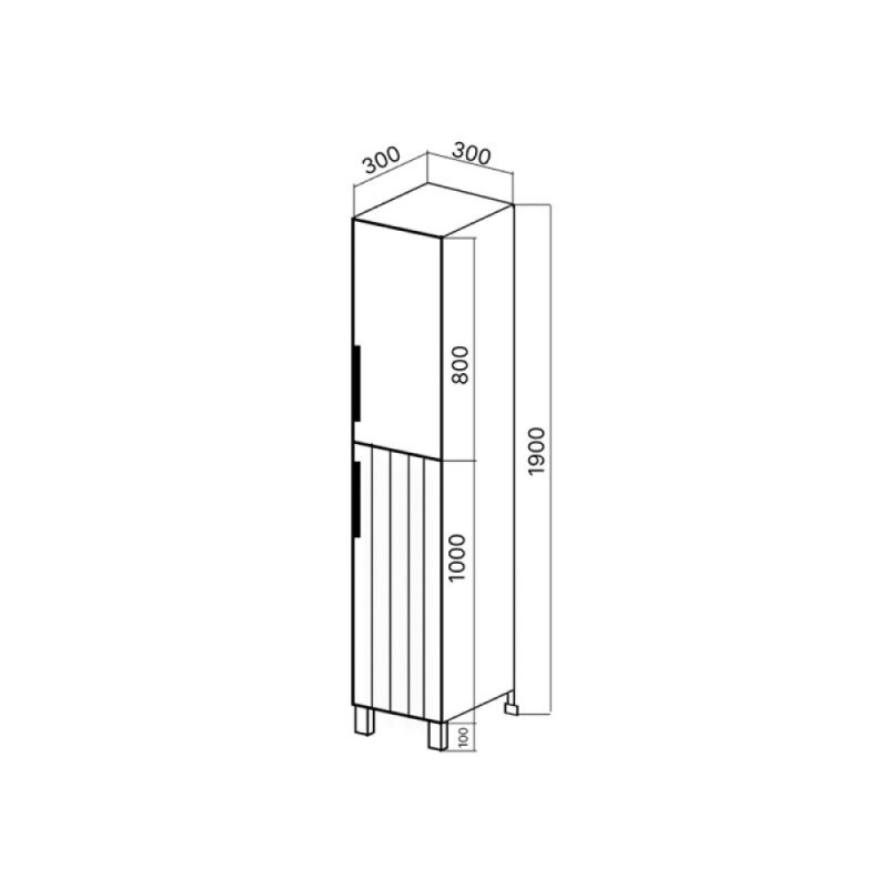 Пенал Viant Сицилия VSIC300BEL-PEN, 30 см, напольный, цвет белый