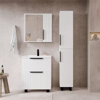 Тумба под раковину Viant Сицилия VSIC80MDBEL-T2Y, 80 см, напольная, с ящиками, цвет белый