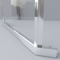 Душевой уголок Vincea Stresa VSP-1S100CH, 100 x 100 см, пятиугольный, дверь распашная, стекло шиншилла, хром