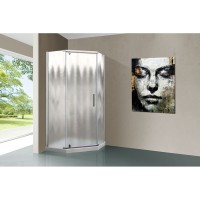 Душевой уголок Vincea Stresa VSP-1S100CH, 100 x 100 см, пятиугольный, дверь распашная, стекло шиншилла, хром
