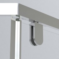 Душевой уголок Vincea Stresa VSP-1S 100 x 100 см пятиугольный, дверь распашная, стекло прозрачное, черный, VSP-1S100CLB