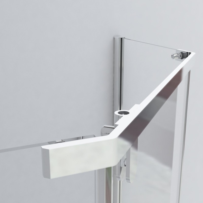 Душевой уголок Vincea Stresa VSP-1S 100 x 100 см пятиугольный, дверь распашная, стекло прозрачное, черный, VSP-1S100CLB