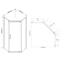 Душевой уголок Vincea Stresa, 90 x 90 см, стекло прозрачное, профиль воронёная сталь, gunmetal, VSP-1S900CLGM