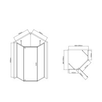 Душевой уголок Vincea Slim-U 90 x 90 см, стекло прозрачное, профиль черный матовый, VSP-2SU900CLB